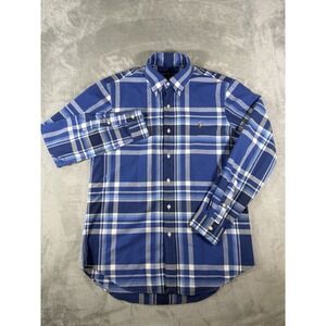 Ralph Lauren Shirt Mens Medium Plaid Flesh Pony Long Sleeve Button Up